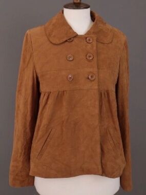 BA&SH BROWN SUEDE GOAT LEATHER JACKET